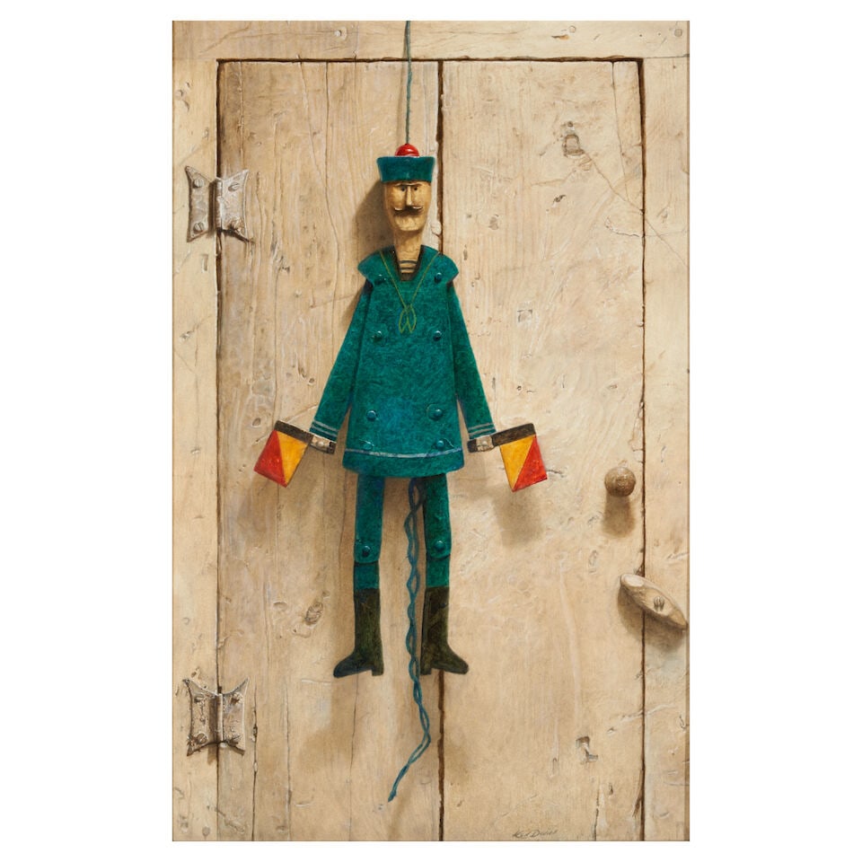 Kenneth Southworth Davies (1925-2017) Ahoy and Au Revoir 30 x 19 1/2 in. (76.2 x 49.5 cm.) (Pain...: Kenneth Southworth Davies (1925-2017) Ahoy and Au Revoir signed 'Ken Davies' (lower right) oil on board 30 x 19 1/2 in. (76.2 x 49.5 cm.) Painted in 2009. Footnotes: Provenance The artist's estate. Th