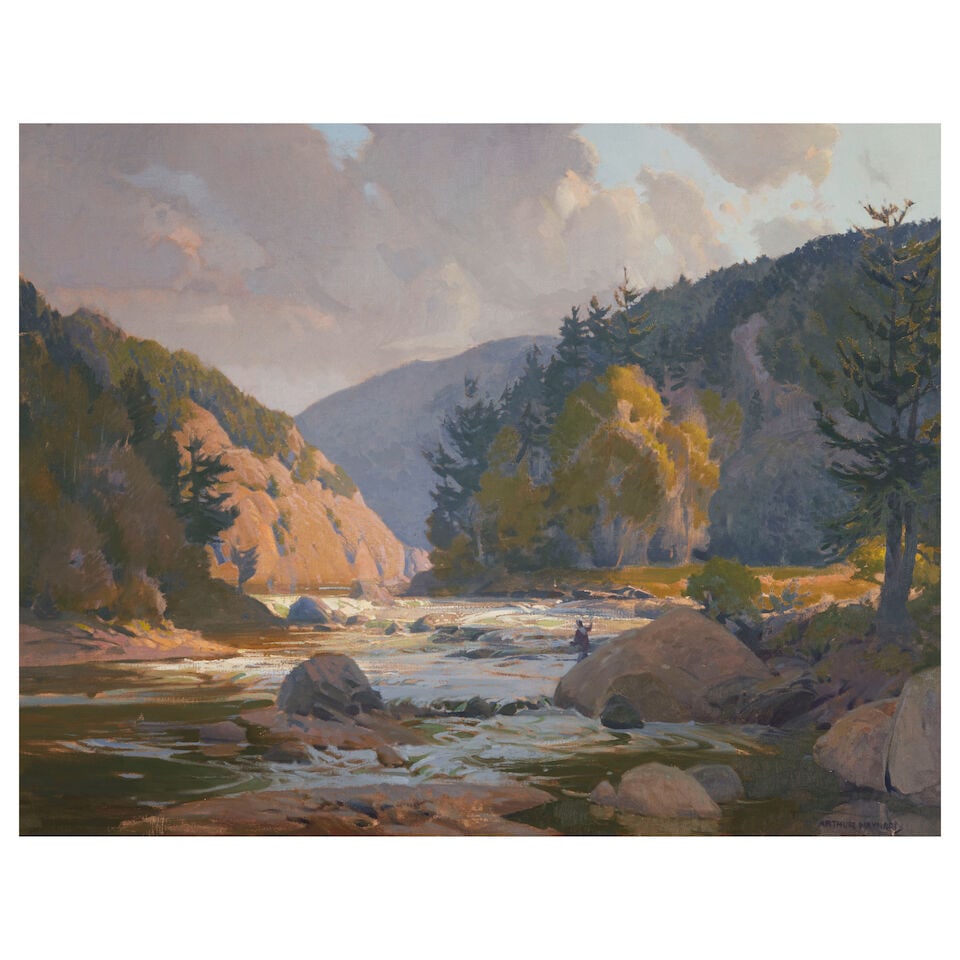 Arthur F. Maynard (1920-1991) Fly Fishing 28 x 36 in. (71.1 x 91.4 cm.) (1 of 4)
