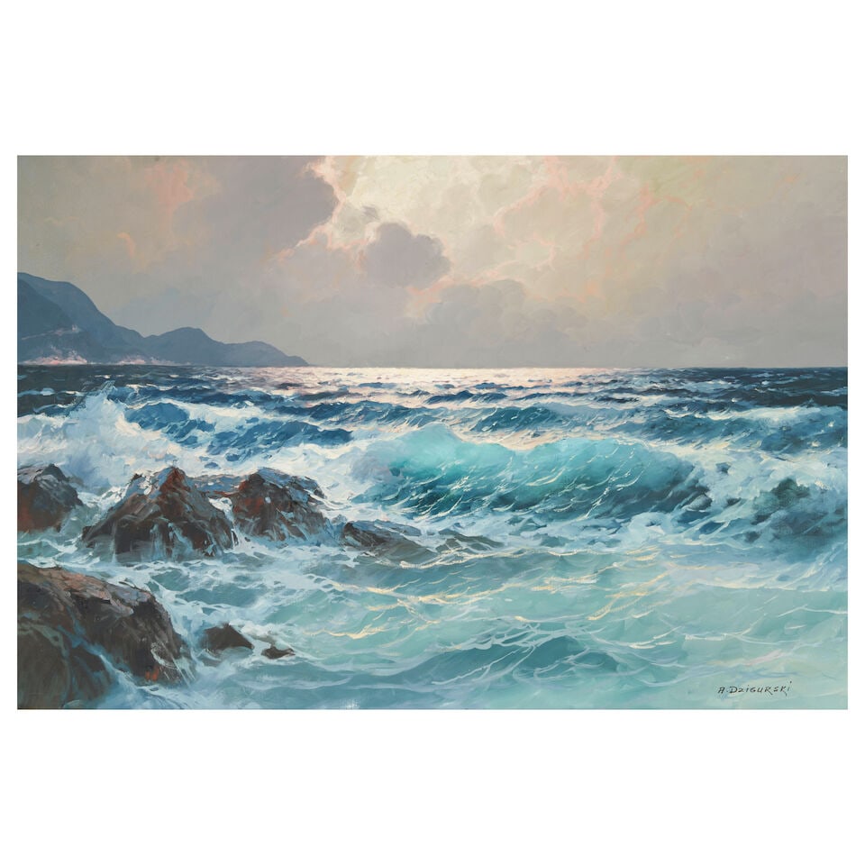 Alexander Dzigurski (1911-1995) Seascape at Sunset 24 x 36 in. (60.9 x 91.4 cm.) (1 of 4)