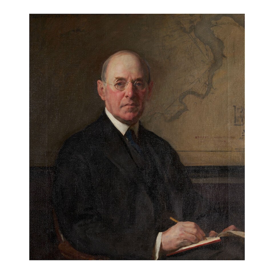 Joseph DeCamp (1858-1923) Portrait of Robert Archey Woods 33 x 29 in. (83.8 x 73.6 cm.) (Painted... (1 of 3)