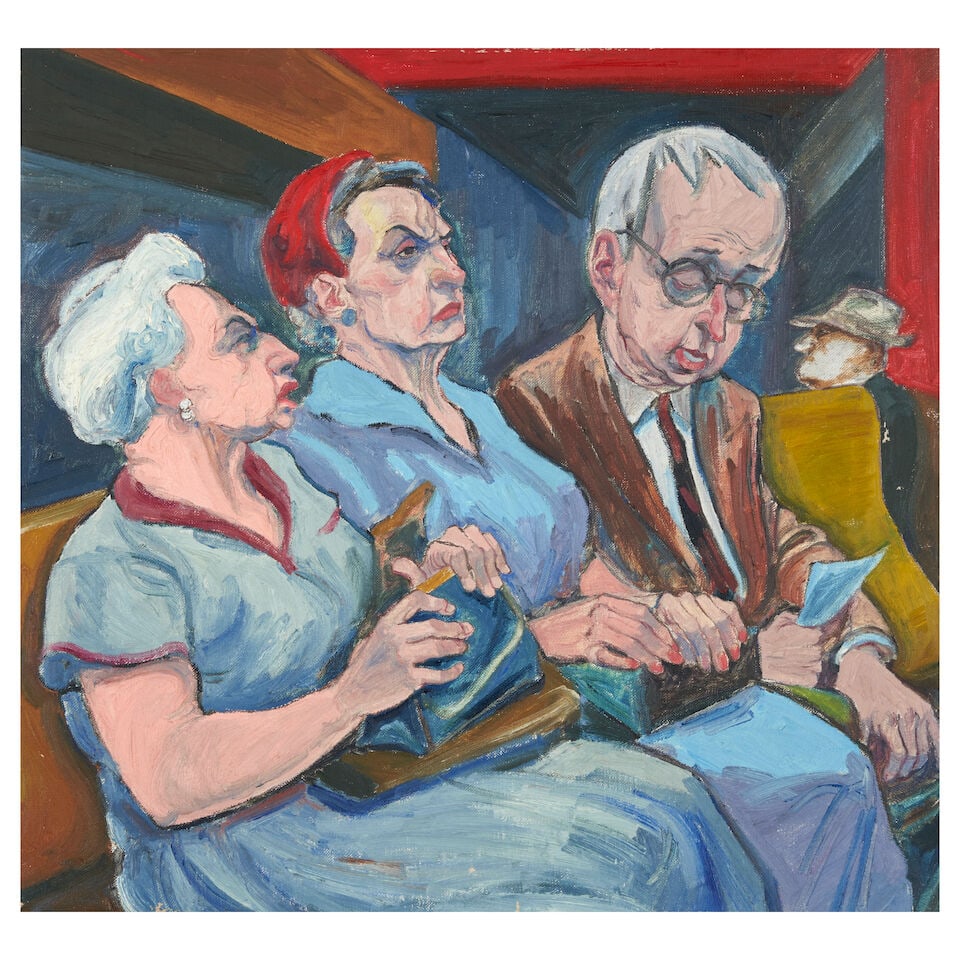 William Sharp (1900-1961) New York City Subway 19 x 20 in. (48.2 x 50.8 cm.) (1 of 3)