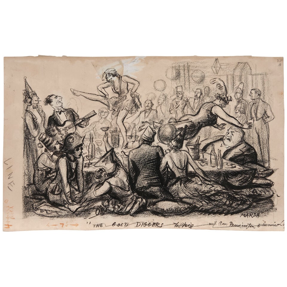 Reginald Marsh (1898-1954) The Gold Diggers sheet 7 7/8 x 13 1/8 in. (20.0 x 33.3 cm.) (1 of 4)