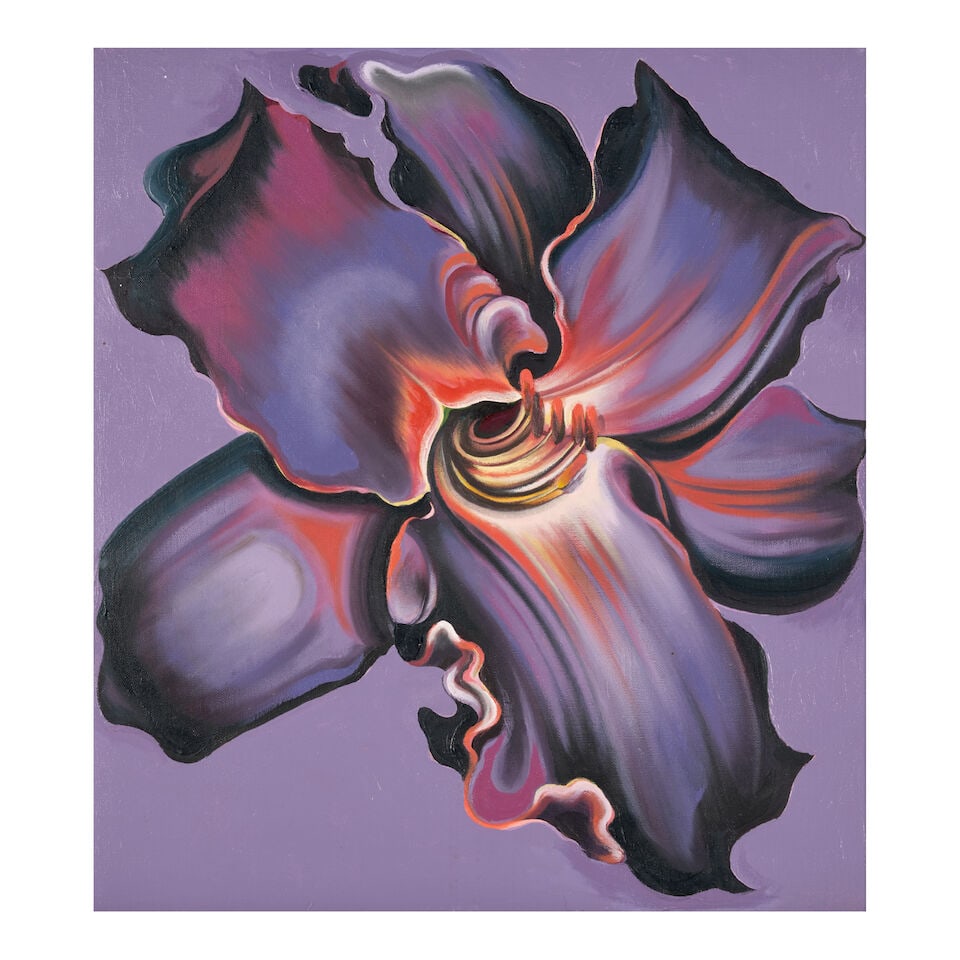 Lowell Nesbitt (1933-1993) Violet Lily 24 x 22 in. (60.9 x 55.8 cm.) (Painted in 1980.) (1 of 3)
