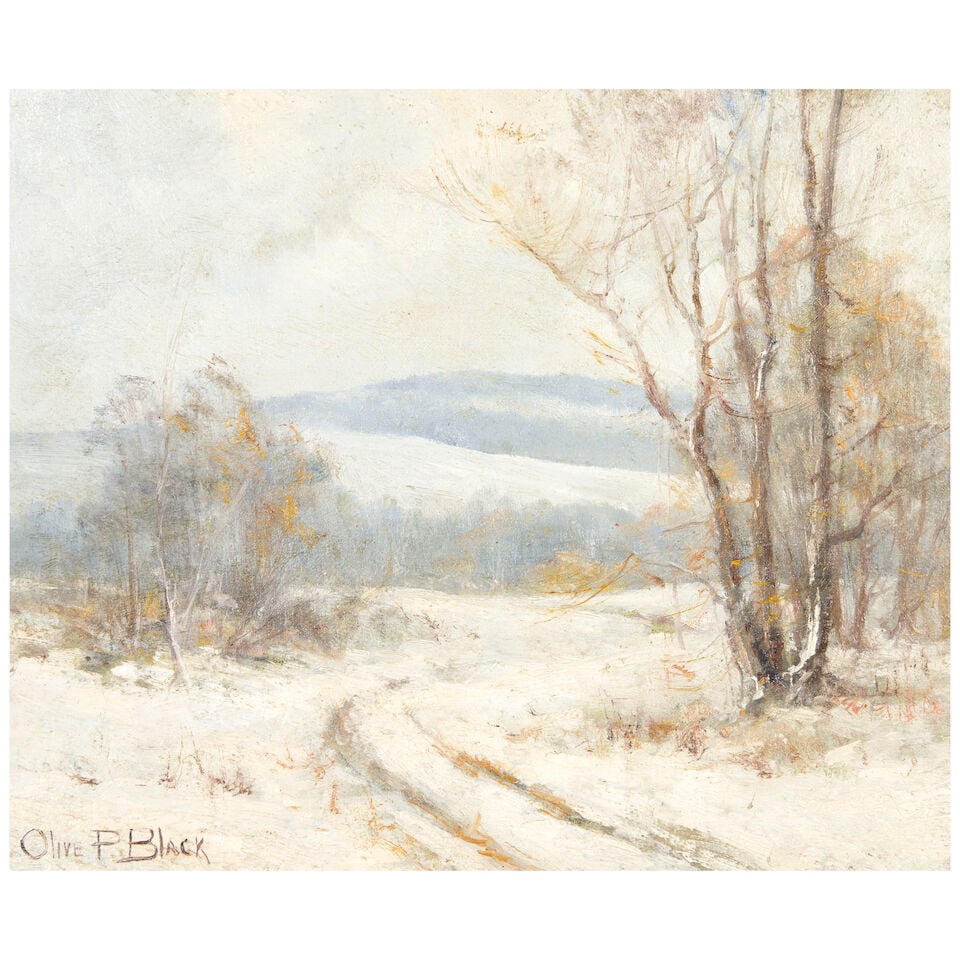 Olive Parker Black (1868-1948) Winter Landscape 10 x 11 3/4 in. (25.4 x 29.8 cm.) (1 of 4)