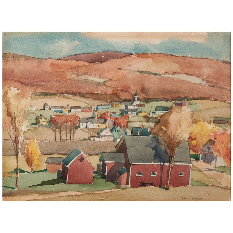 Paul Sample (1896-1974) Village in Autumn sheet size 11 1/4 x 15 1/4 in. (28.6 x 38.7 cm.) (1 of 5)