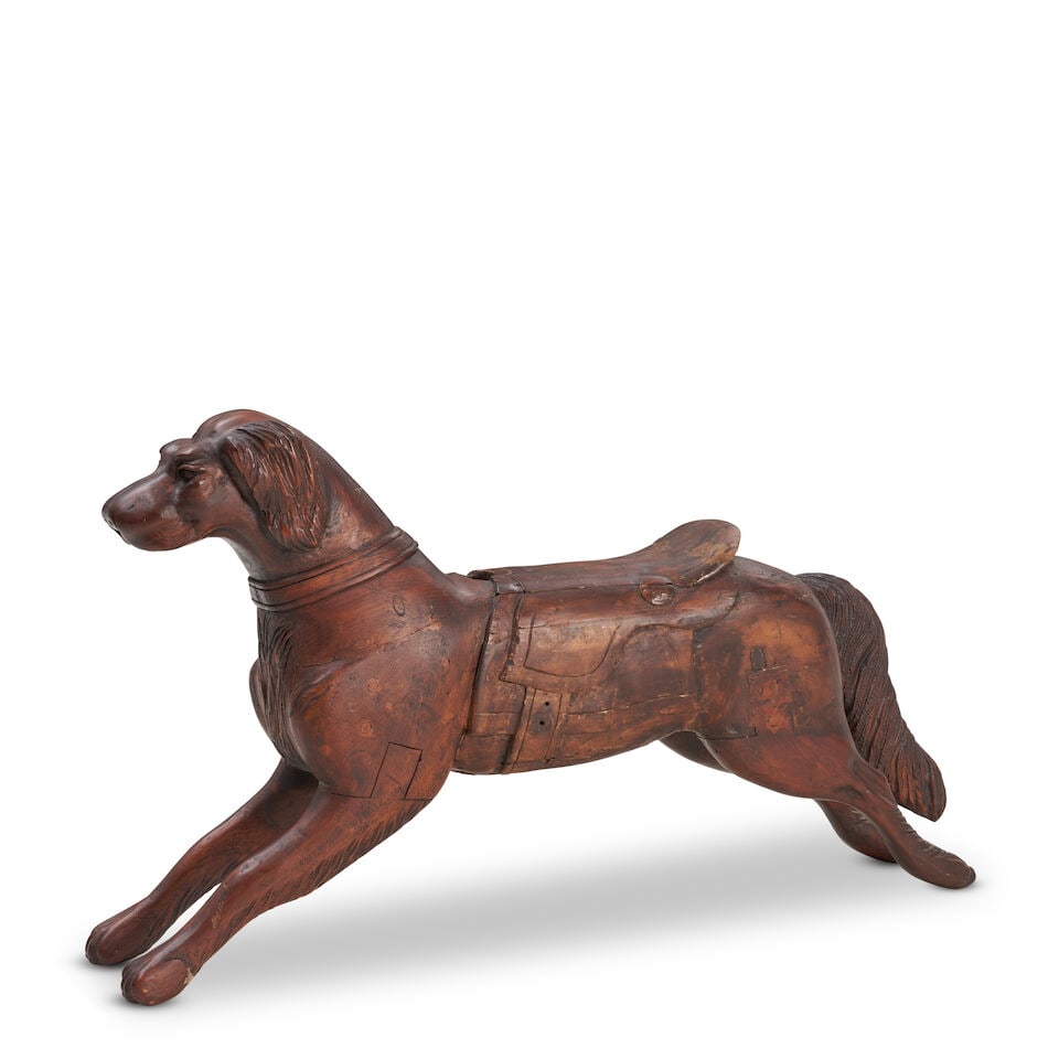 Leaping Dog Carousel Figure possibly Herschell-Spillman Co., New York, early 20th century (1 of 3)
