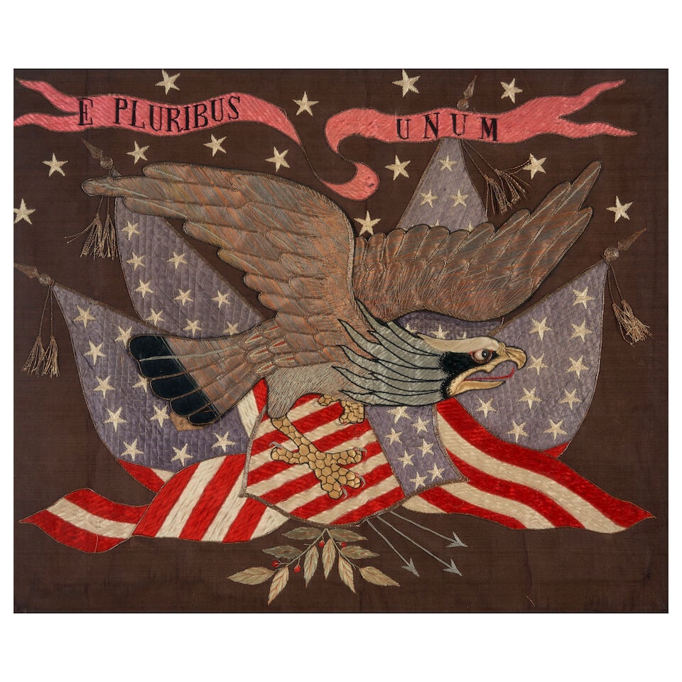 Chinese Export Silk U.S. Eagle Embroidery China, c. 1900 - 3