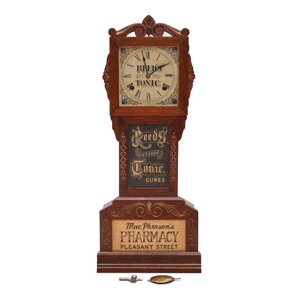 Reed's Tonic Advertising Clock Yale Clock Co. (1879-85), New Haven, Connecticut, c. 1880 (1 of 4)