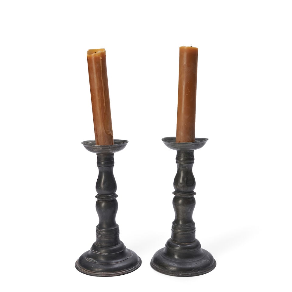 Two Large Pewter Candlesticks probably Europe, 18th century (1 of 1)