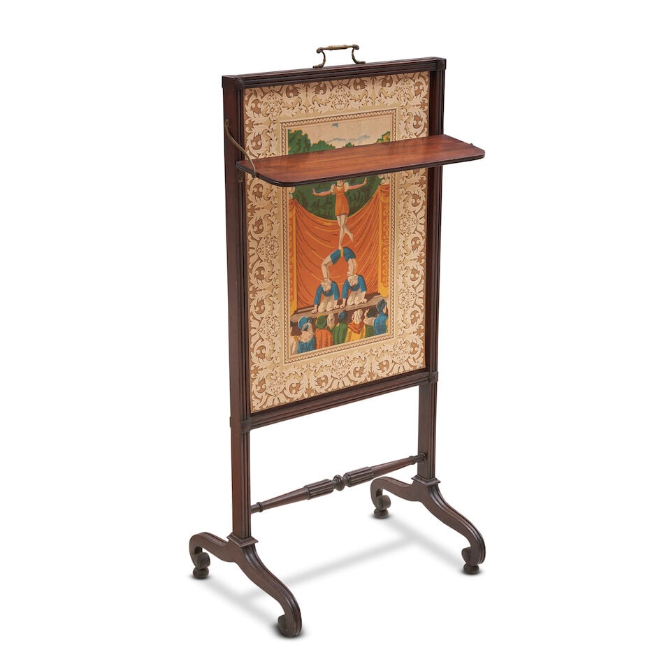 Federal Carved Mahogany Firescreen possibly the work of John and Thomas Seymour, Boston, Massa... - 2
