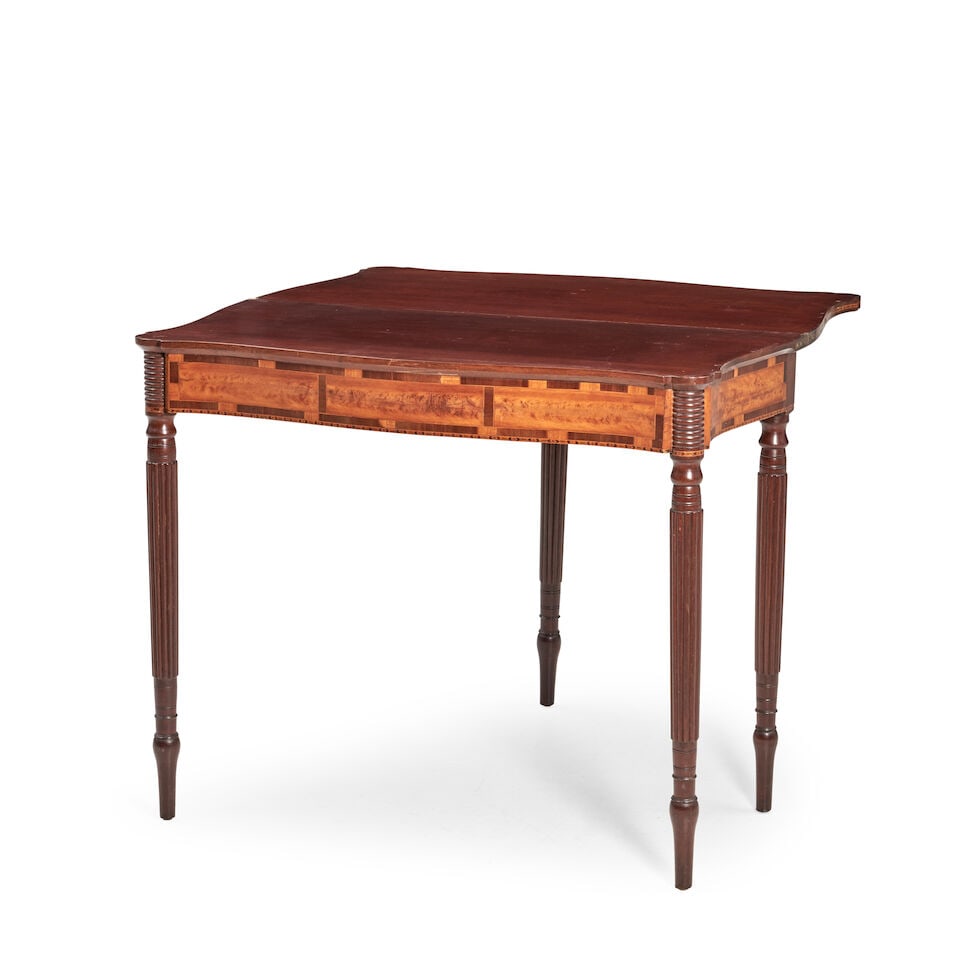 Federal Mahogany and Wavy Birch Inlaid Card Table probably Salem, Massachusetts, c. 1800 - 2