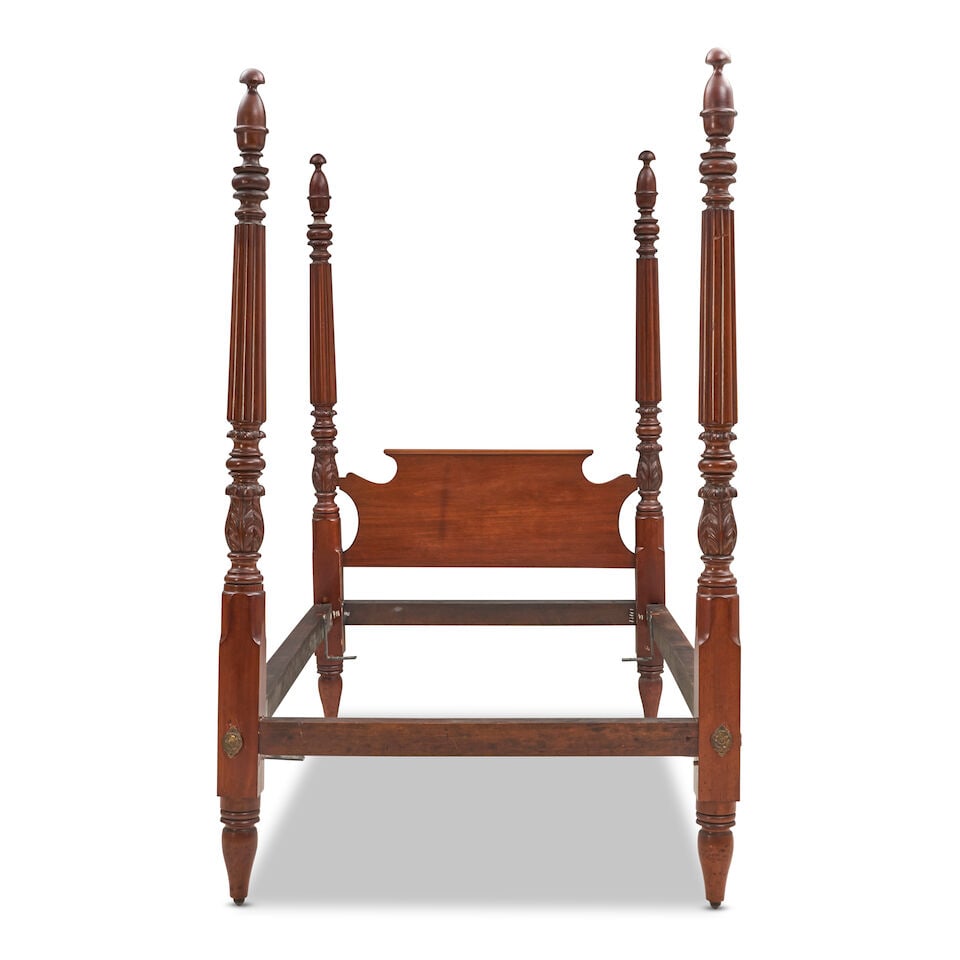 Federal Mahogany Four-post Bedframe Massachusetts, c. 1820 and later (1 of 2)
