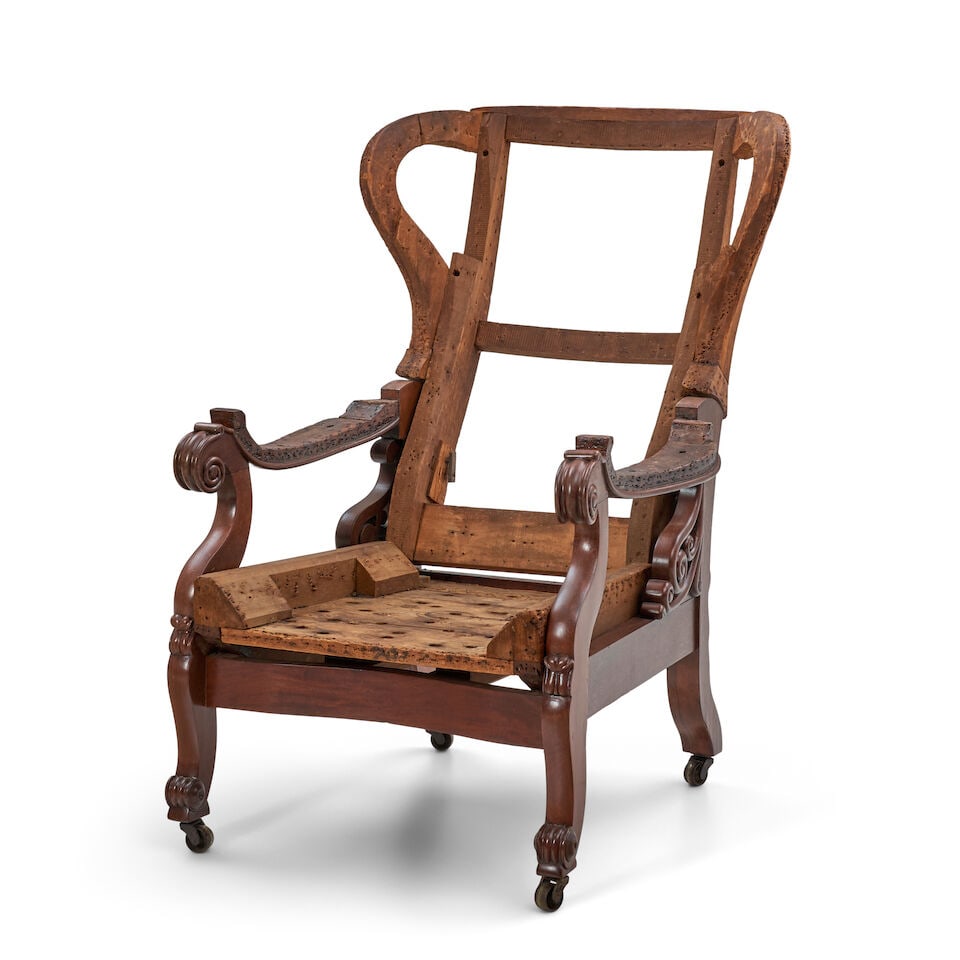 Classical Carved Mahogany Adjustable Lolling Chair Boston, Massachusetts, c. 1825 (1 of 4)