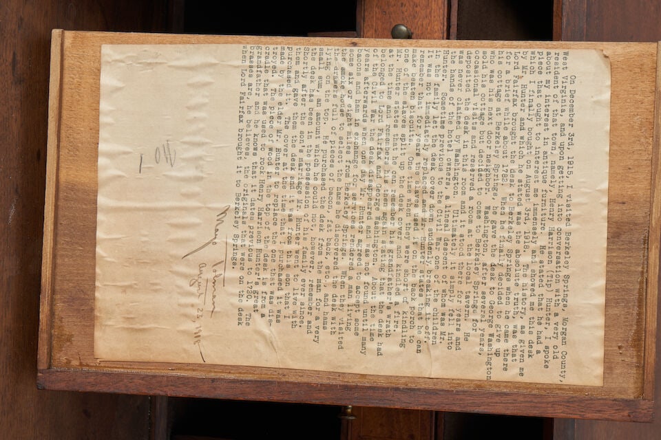 Early Federal Inlaid Walnut, Mahogany, Yellow Pine, and Poplar Slant-lid Desk probably Morgan C... - 2