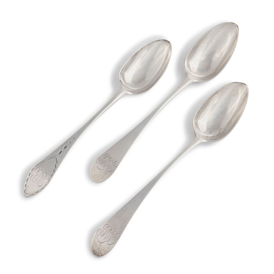 Three Coin Silver Serving Spoons Stephen Emery (1749-1801), Boston, Massachusetts, late 18th ce... (1 of 2)