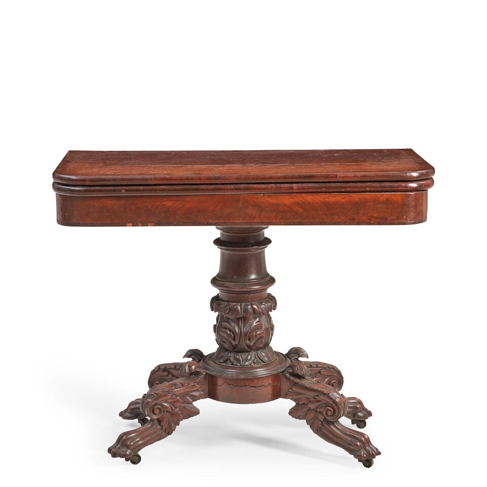 Late Classical Mahogany and Mahogany Veneer Card Table New York, New York, c. 1825 (1 of 4)