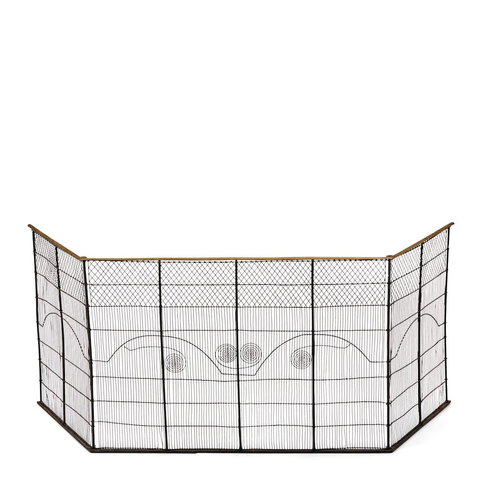 Fine Decorated Wire Folding Firescreen Northeastern United States, c. 1810 (1 of 1)