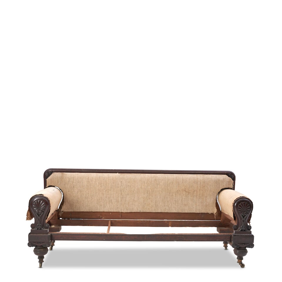 Late Classical Mahogany Veneer and Pine Sofa Salem or Boston, Massachusetts, c. 1830 (1 of 2)