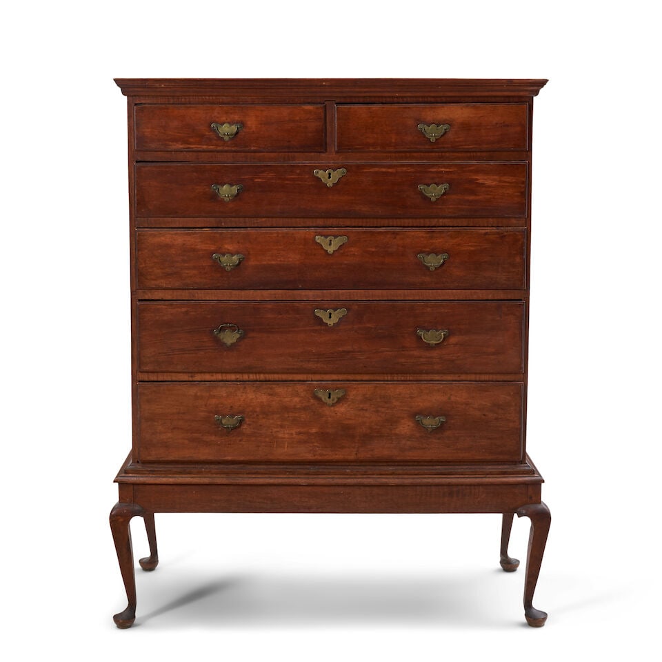 Queen Anne Maple and White Pine Chest on Frame possibly Connecticut, mid-18th century (1 of 2)