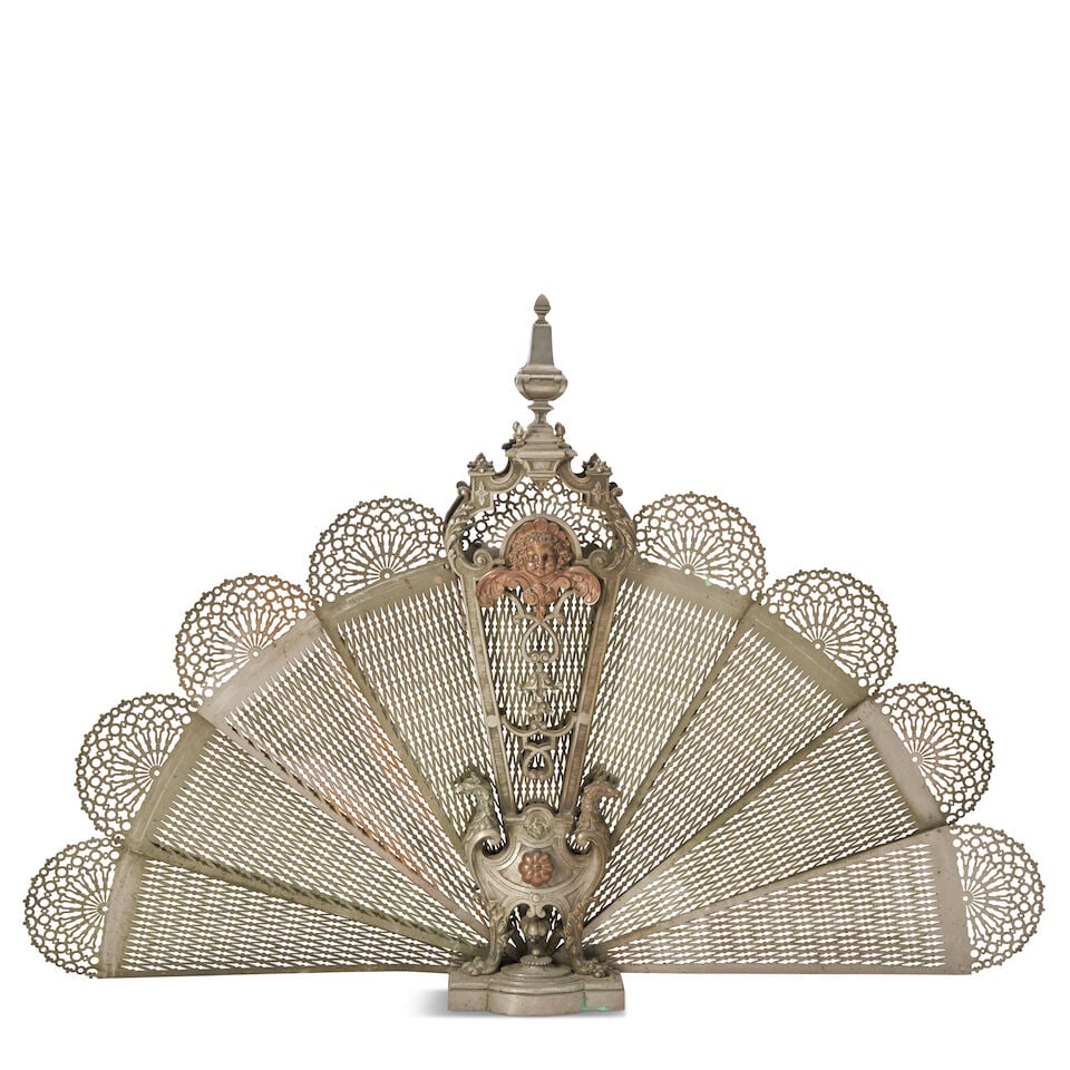 Elaborate Fan Firescreen possibly France, mid-19th century (1 of 3)