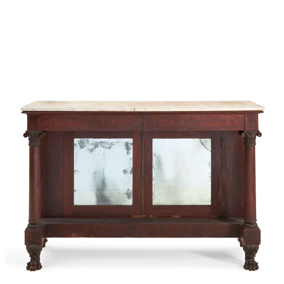 Late Classical Carved Mahogany and Mahogany Veneer Mirrored Sideboard New York, New York, c. 1820 (1 of 4)
