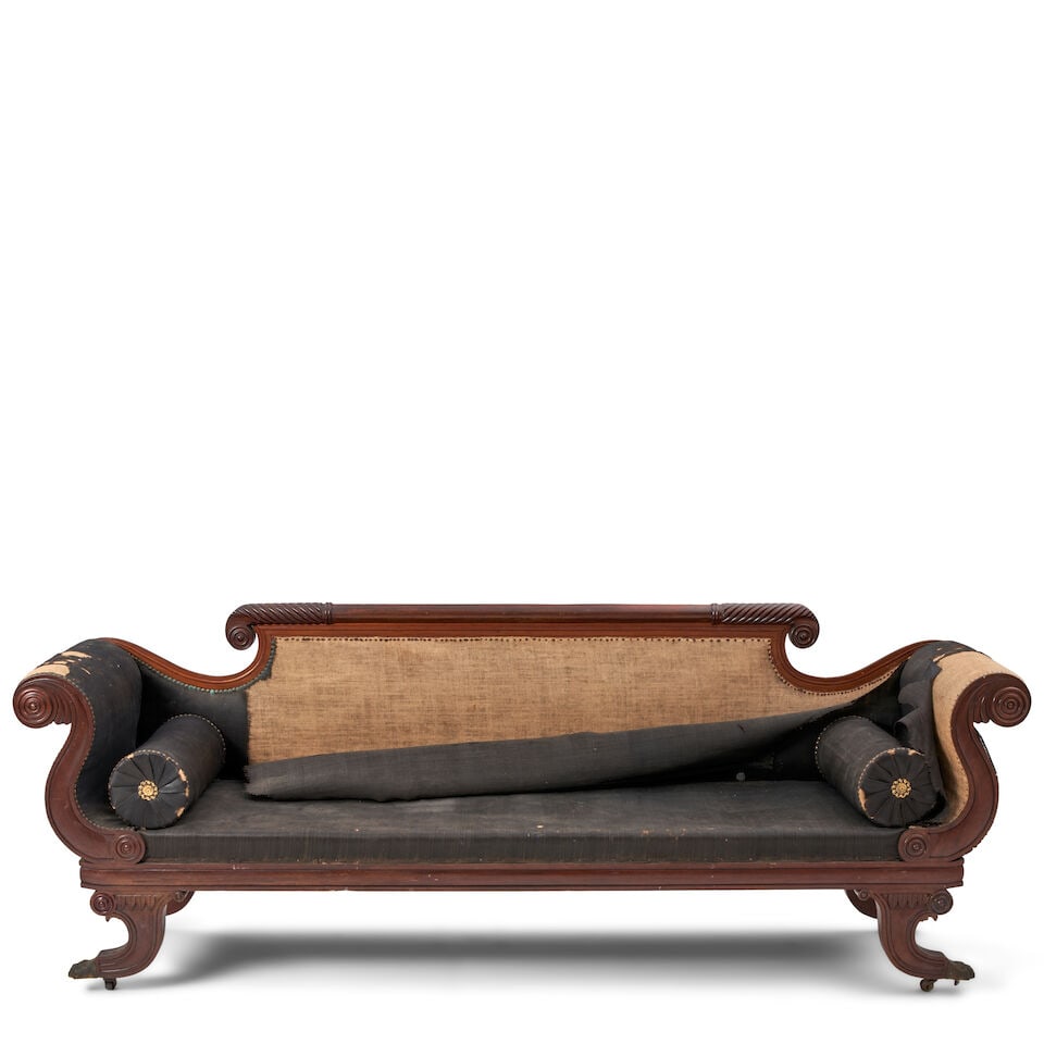 Late Classical Carved Mahogany Sofa Salem, Massachusetts, c. 1820 (1 of 1)