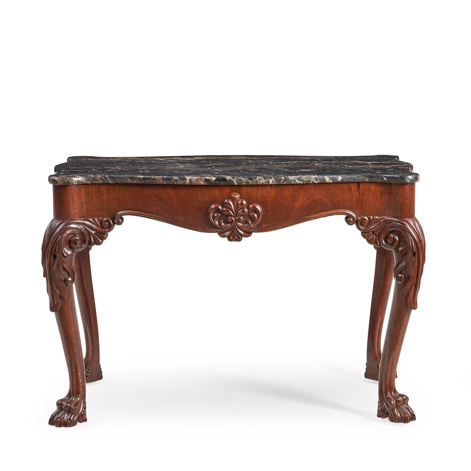 Classical Carved Mahogany Marble-top Center Table New York, New York, c. 1825 (1 of 4)
