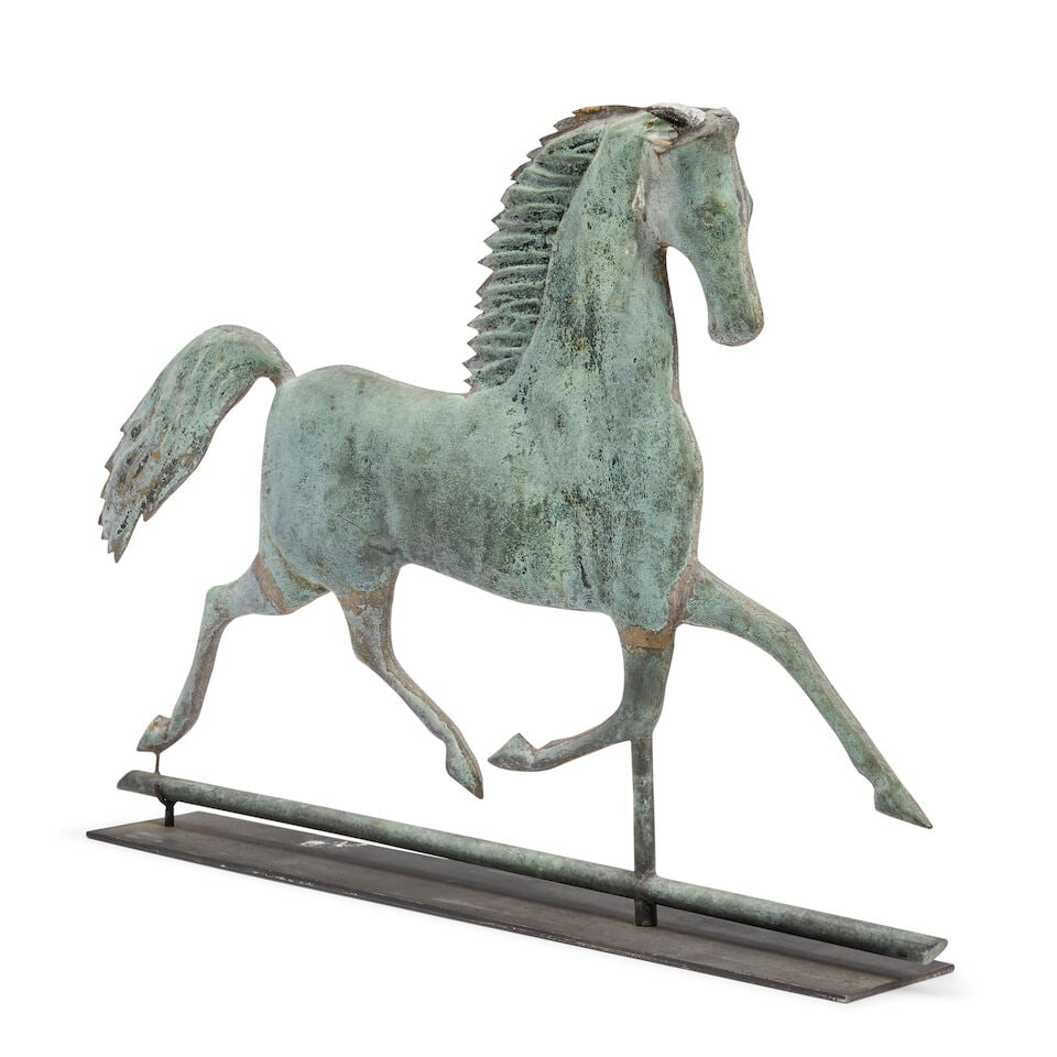'Black Hawk' Trotting Horse Weathervane possibly J.W. Fiske (1863-1982), New York, New York, lat... - 2