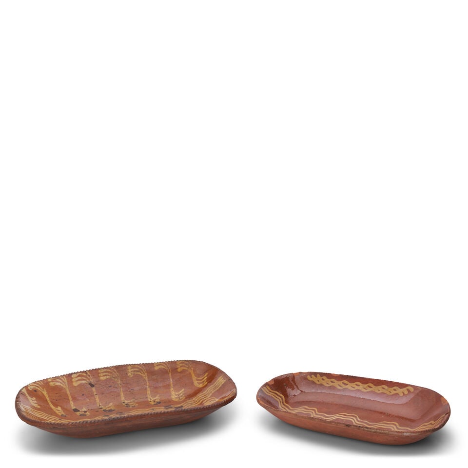 Two Slip-decorated Redware Troughs United States, c. 1830 (1 of 3)