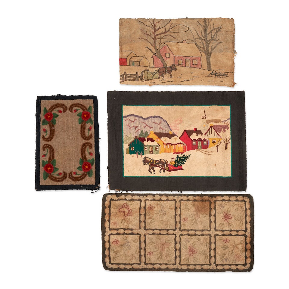 Four Small Hooked Rugs United States, 20th century (1 of 2)