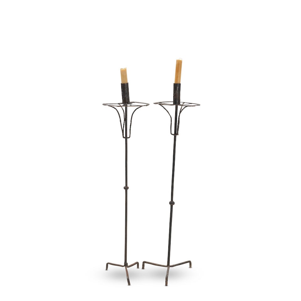 Pair of Baroque Wrought Iron Torchieres Italy, 17th century (1 of 3)