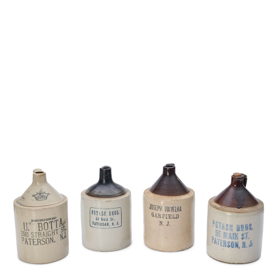 Four Half-gallon Glazed Stoneware Jars New Jersey, late 19th/early 20th century (1 of 2)