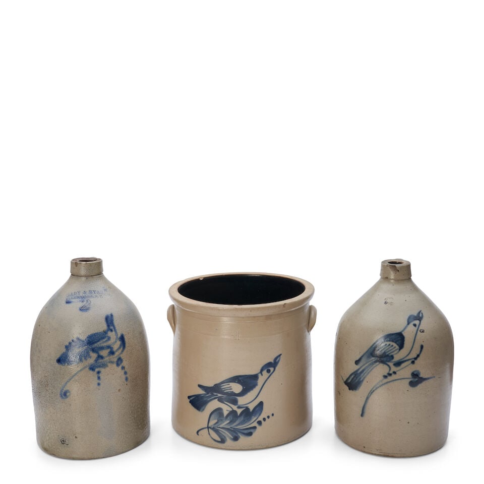 Three Salt-glazed Stoneware Items United States, late 19th century (1 of 2)