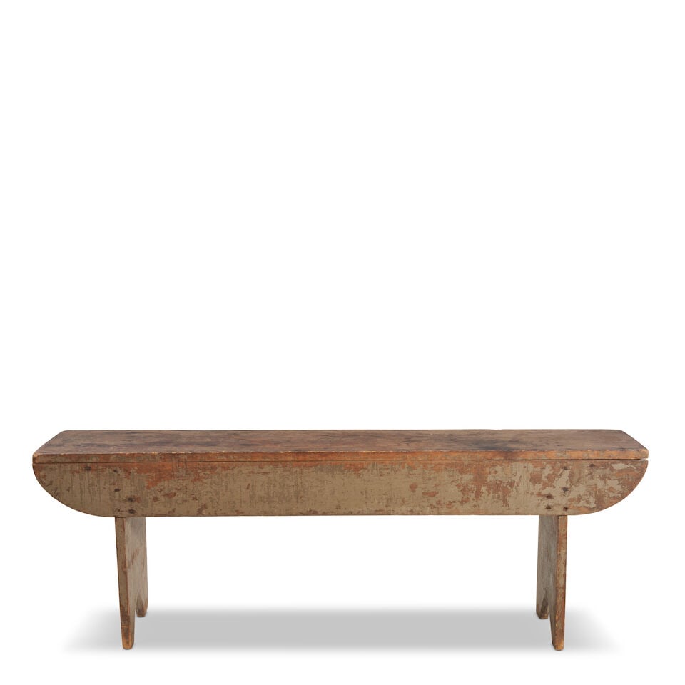 Country Grey-painted Pine Bench mid-19th century - 2