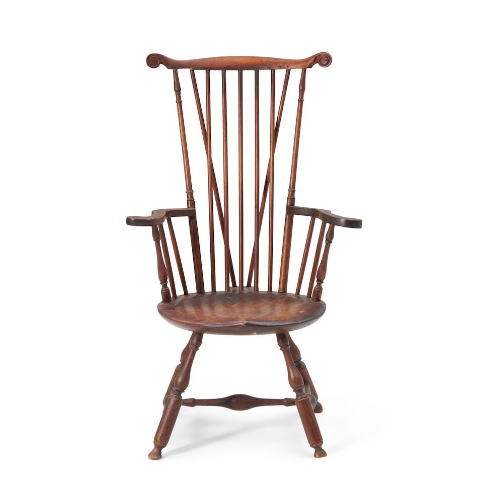 Brace-back Windsor Armchair with Circular Seat United States, 19th century (1 of 3)