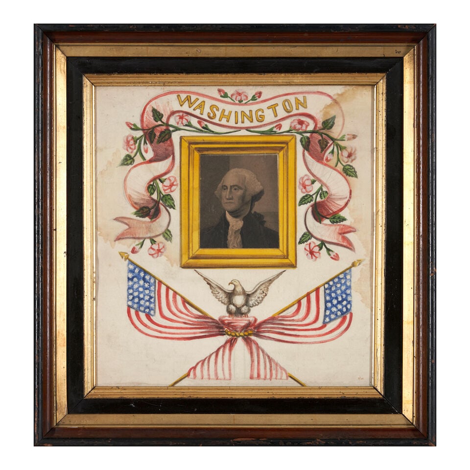 Painted Banner in Memory of George Washington United States, late 19th century (1 of 3)
