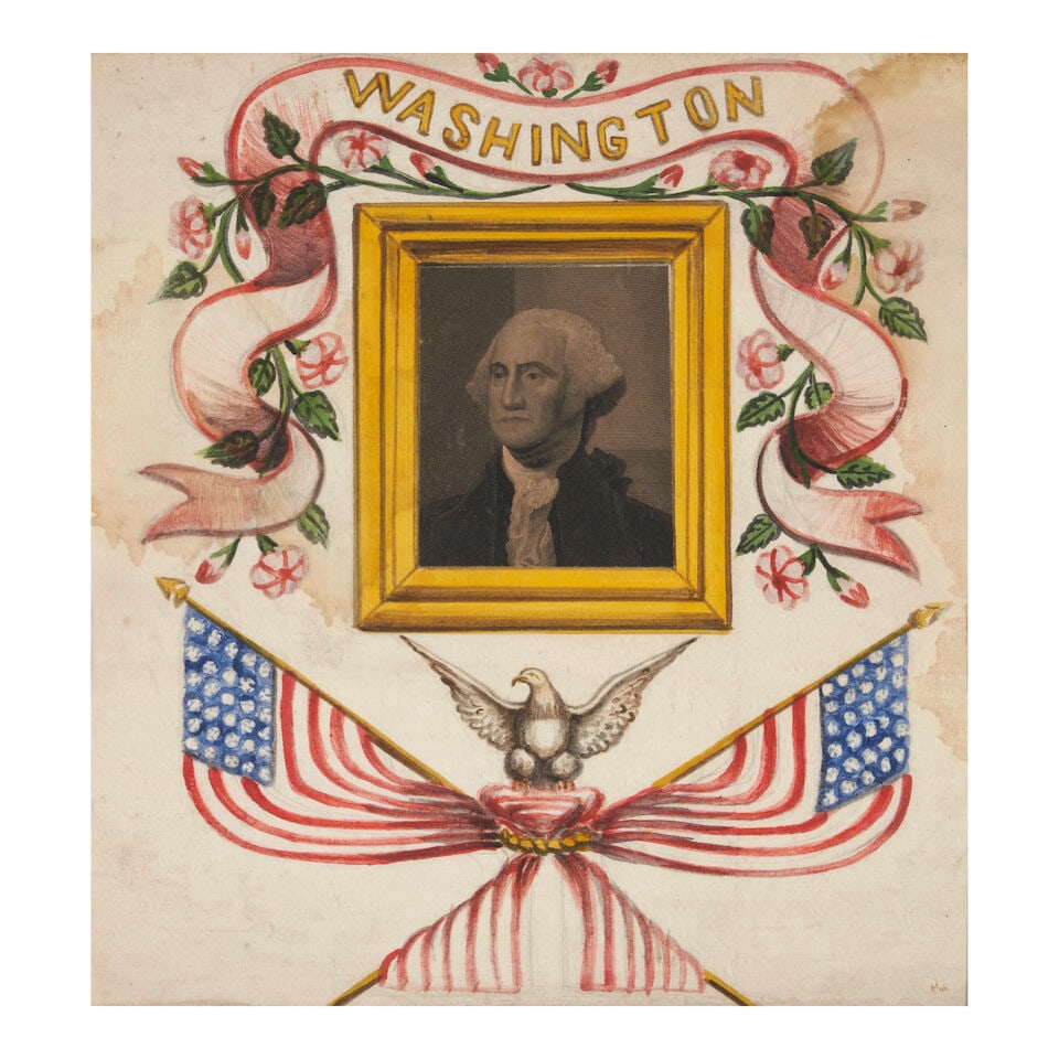 Painted Banner in Memory of George Washington United States, late 19th century - 3