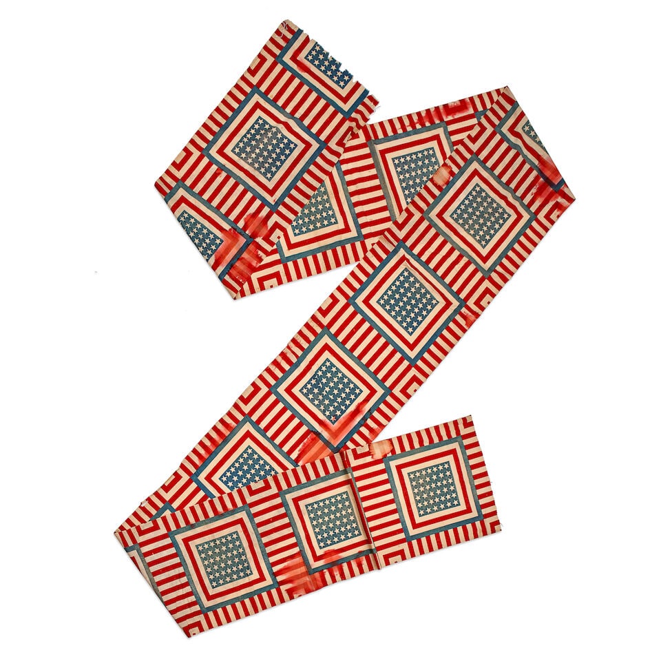 Eight-yard Roll of 'National Banner' Cotton Fabric United States, c. 1889 (1 of 2)