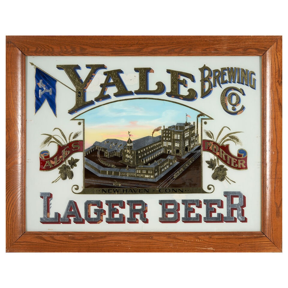 Yale Brewing Co. Sign on Glass United States, early 20th century (1 of 3)