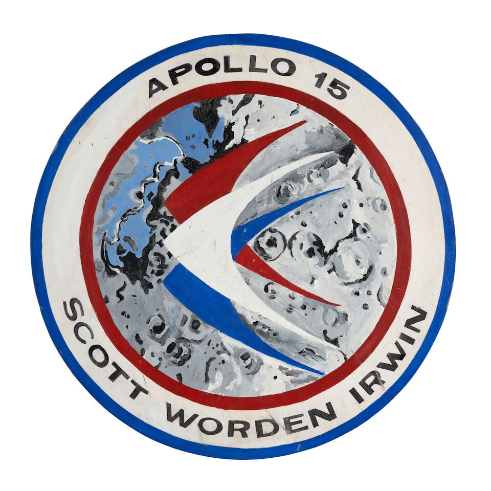 Plaque Painted with Insignia of Apollo 15 United States, c. 1971 (1 of 2)
