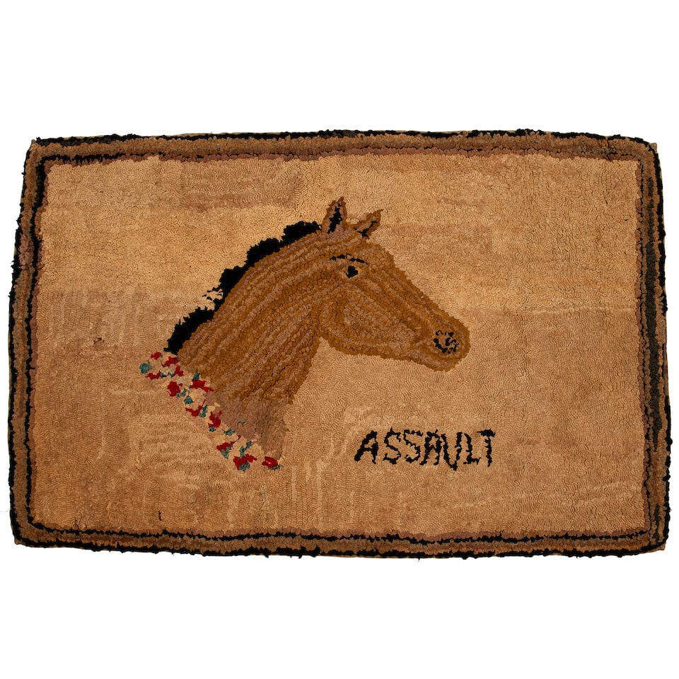 Hooked Rug of Assault, Winner of the Triple Crown United States, c. 1946 (1 of 2)