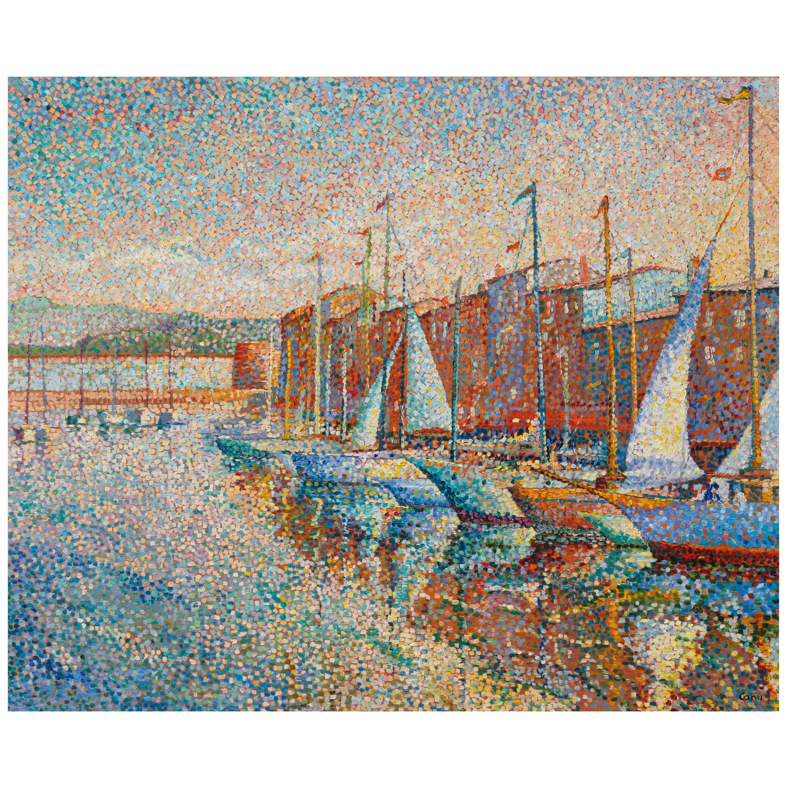 YVONNE CANU (1921-2008) St. Tropez 21 1/4 x 25 9/16 in (54 x 65 cm) (): YVONNE CANU (1921-2008) St. Tropez signed 'Canu' (lower right); signed and inscribed '339 St. Tropez. Canu' (on the reverse) oil on canvas 21 1/4 x 25 9/16 in (54 x 65 cm) Footnotes: Provenance