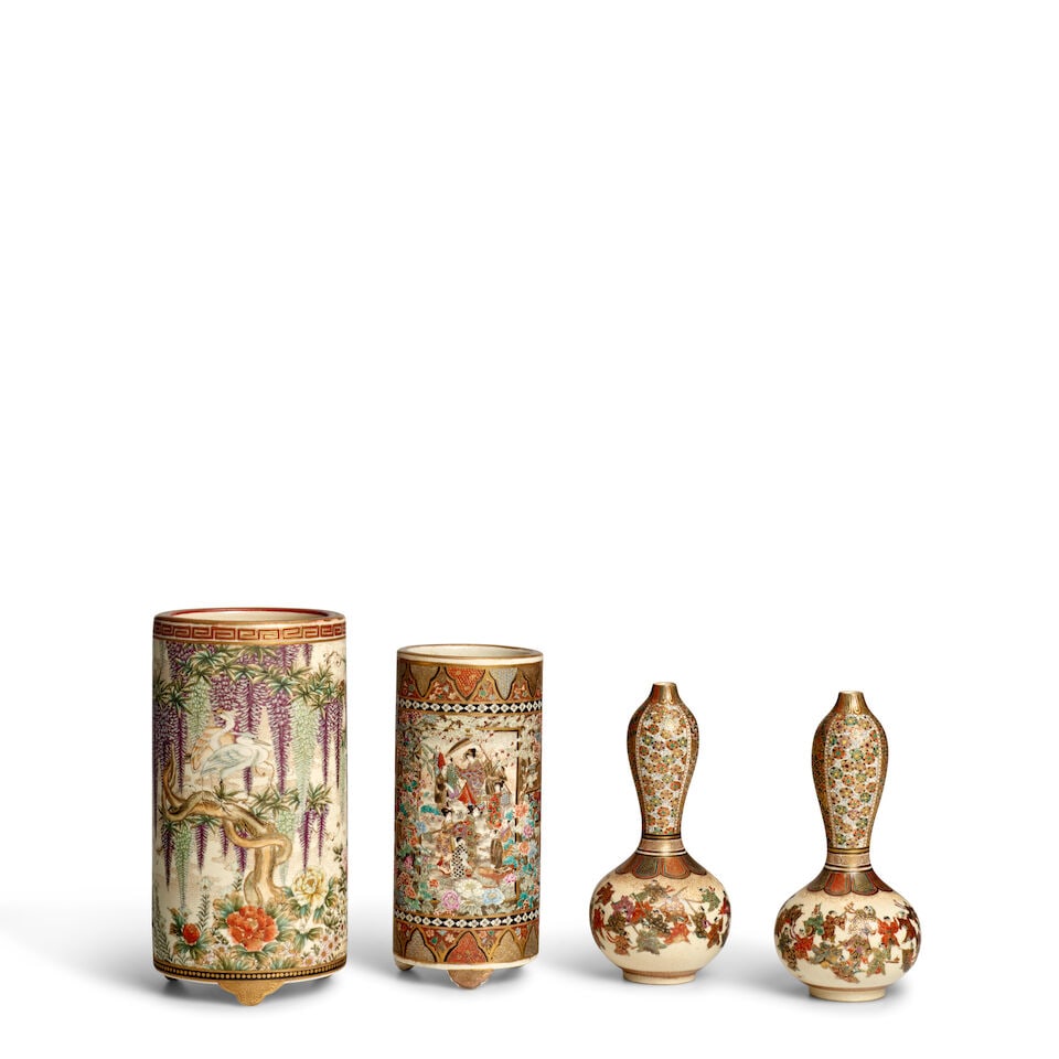 A GROUP OF SATSUMA VESSELS Meiji era (1868-1912), late 19th century (4)