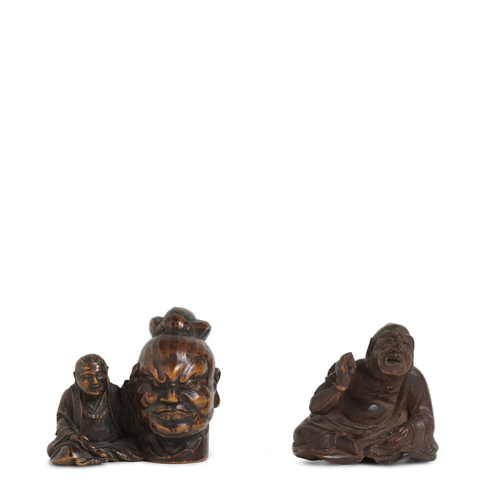 TWO WOOD NETSUKE Edo period (1615-1868) or Meiji era (1868-1912), 19th century (2)