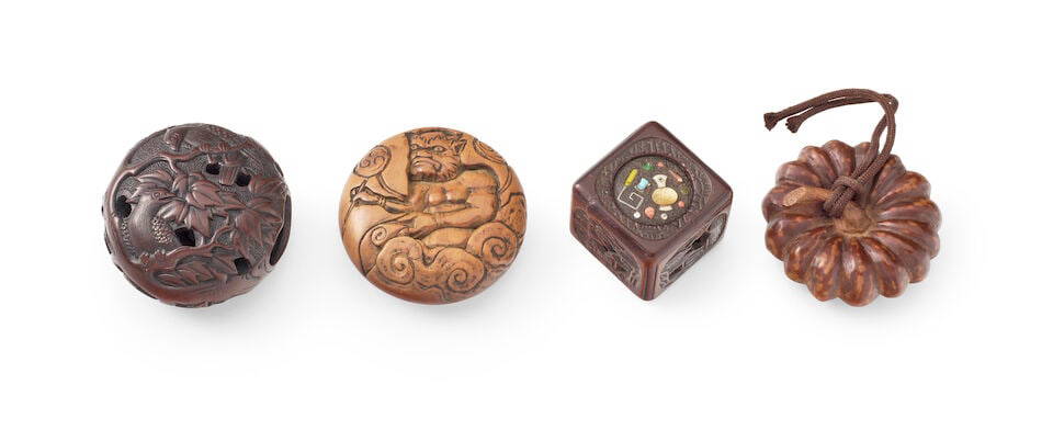 FOUR VARIOUS WOOD NETSUKE Edo period (1615-1868), 19th century (4)