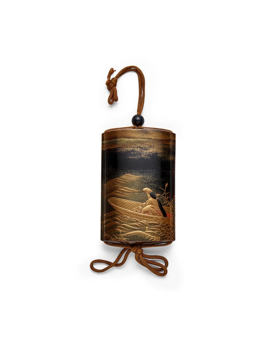 AFTER HARA YŌYŪSAI (1772-1845/6) A Black- and Gold-Lacquer Four-Case Inrō (Medici...