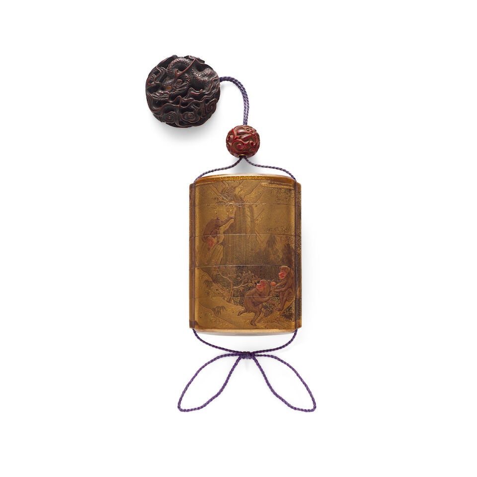 MUNETOSHI (DATES UNKNOWN) A Four-Case Gold-Lacquer Inrō (Medicine Case) Edo period (1615-18...