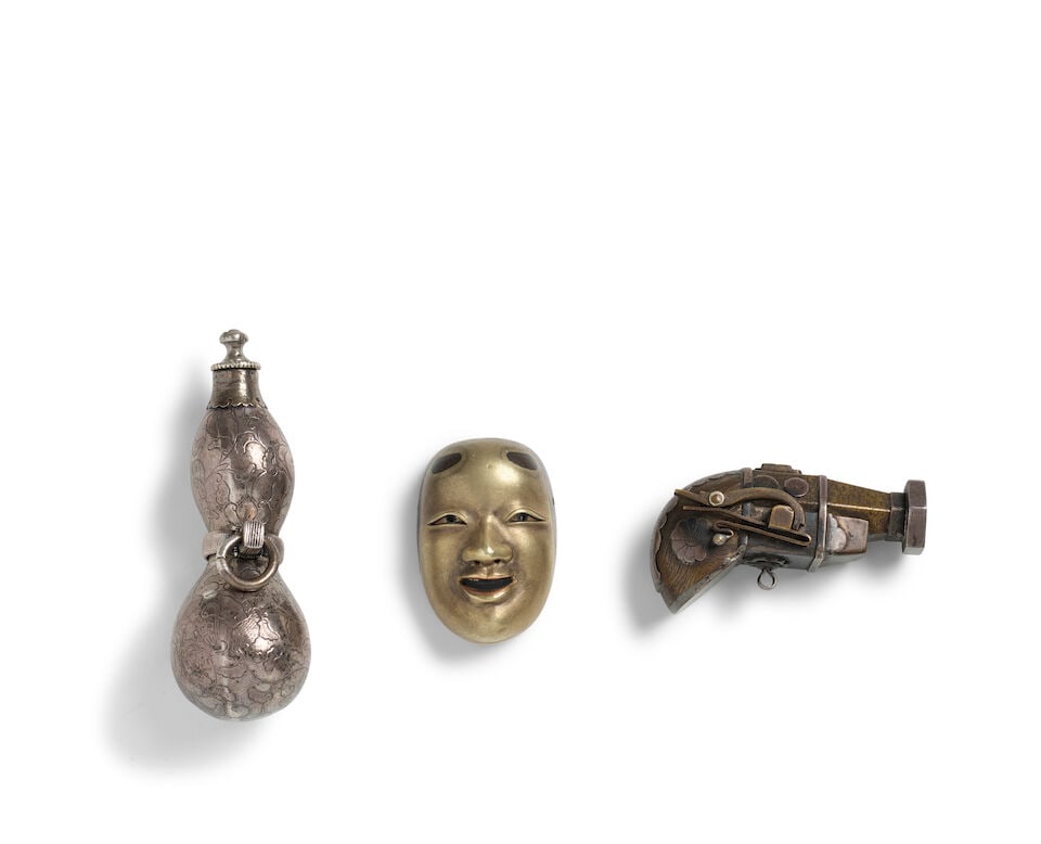 THREE METAL NETSUKE Edo period (1615-1868) or Meiji era (1868-1912), 19th century (3)