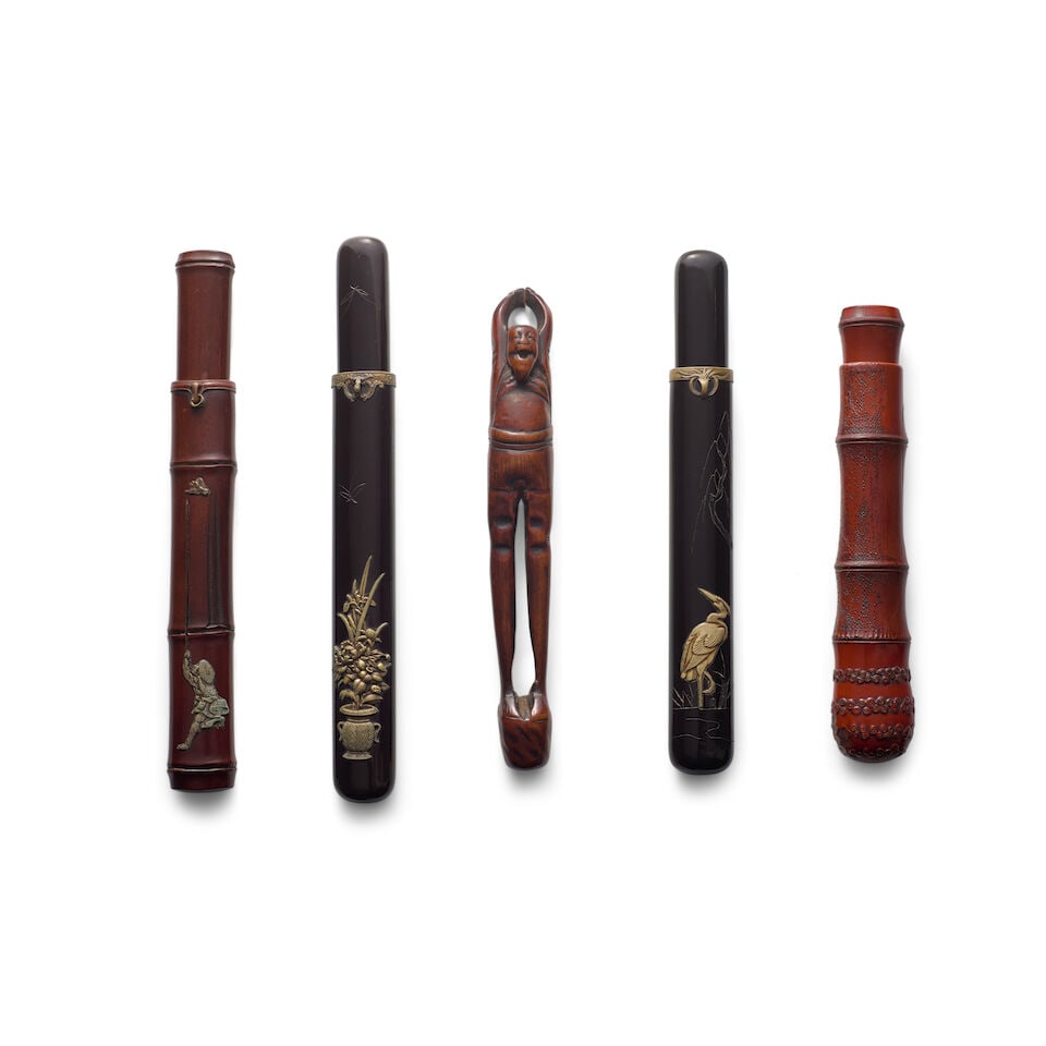 FIVE PIPE CASES Edo period (1615-1868) or Meiji era (1868-1912), 19th century (5)