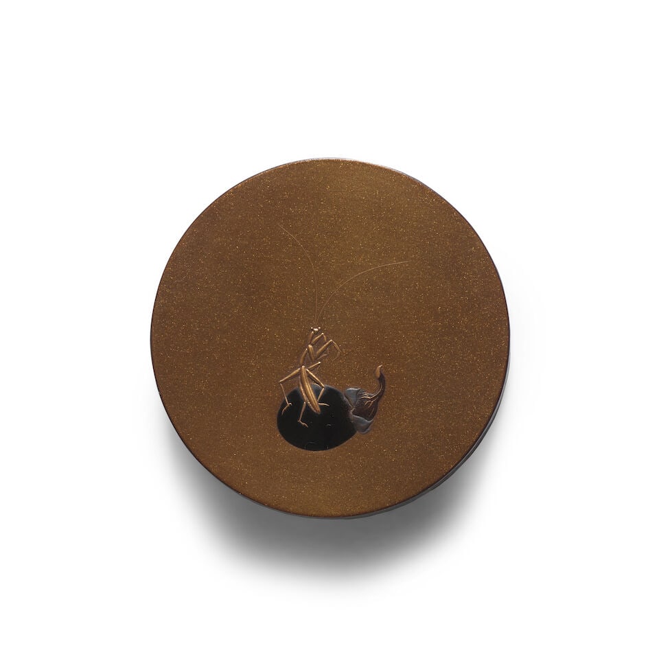 ARTIST UNKNOWN A Lacquer Kōgo (Incense Container) Meiji (1868-1912) or Taisho (1912-1926) e...